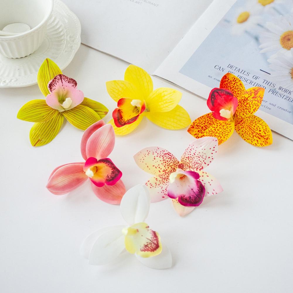 Artificial Flower Silk Orchid Home Room Table Centerpiece Festive Outdoor Garden Yard Wedding Bride Bouquet Gift Candy Box Decor
