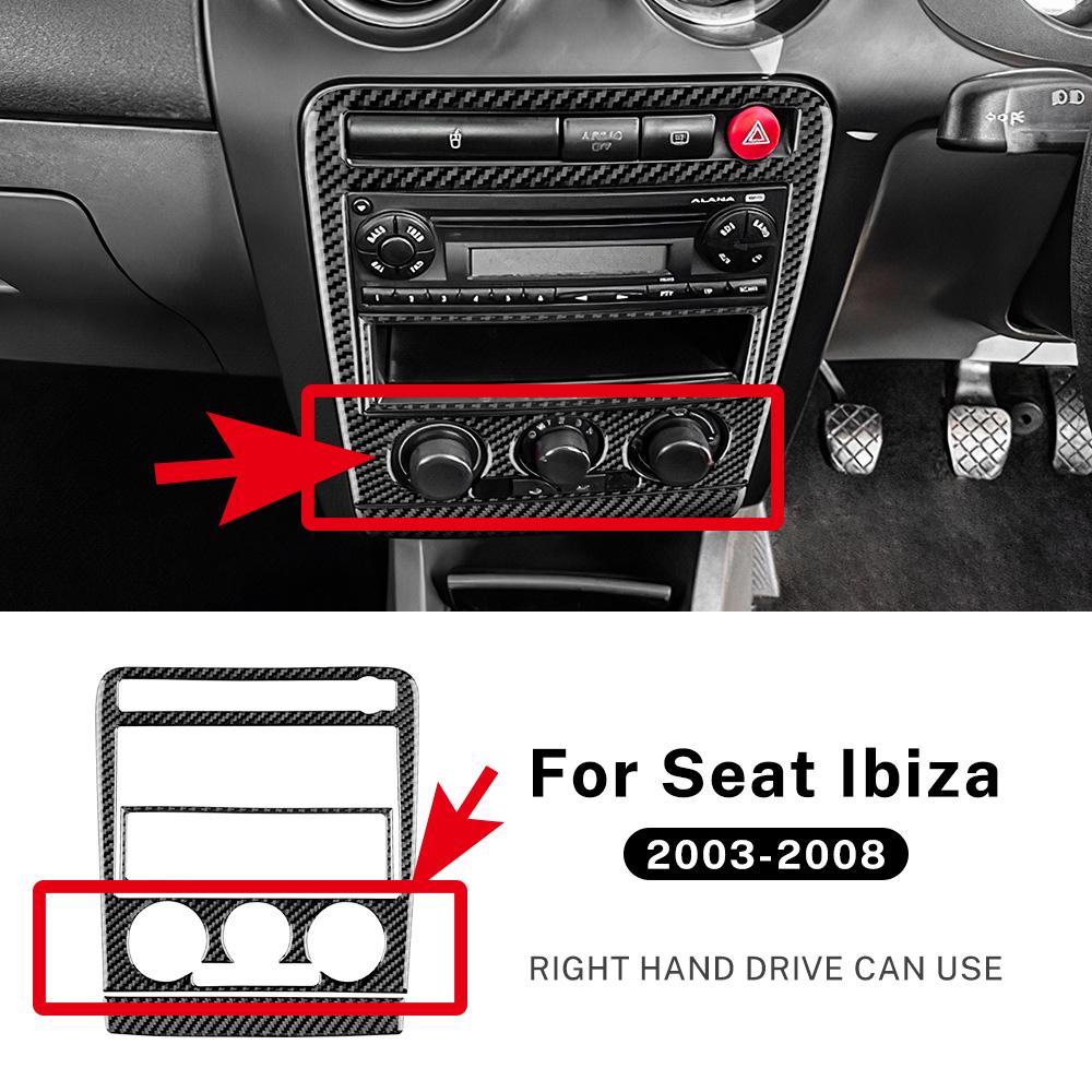 Real Soft Carbon Fiber Sticker For Seat Ibiza 6l 2003 2004 2005 2006 2007 2008 LHD RHD Car Central Control AC Panel Accessories