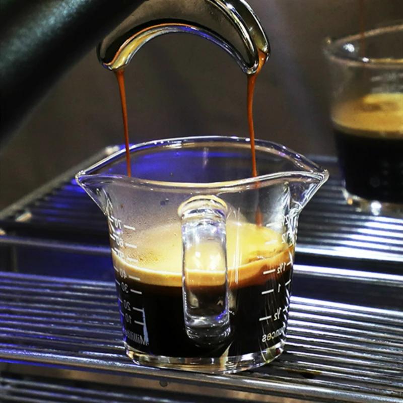Skleněná odměrka na espresso 70ml žáruvzdorný kelímek kuchyňský espresso jig dvojitý unce kelímek