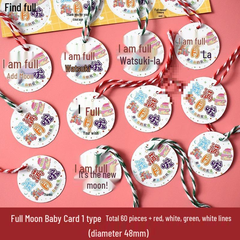 Birthday Return Gift Hang Tag for Kids - Double Full Moon Design