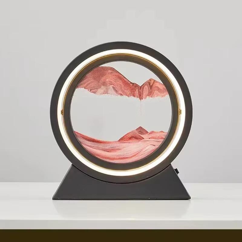 Sandscape Kinetic Sand Art Picture Quicksand Table Lamp Dynamic Liquid Hourglass Moving Sand Painting Flowing Sand Home Decor
