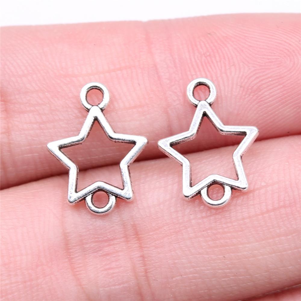 40pcs Charms Star Handmade Pendant Making Fit Vintage Tibetan Silver Color Antique Bronze Plated DIY For Bracelet Necklace
