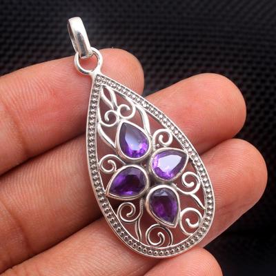 Crystal Healing hänge, Sliver hänge, handgjorda smycken, filigran hänge, ädelstenssmycken, ametist granat citrin topaz peridot hänge