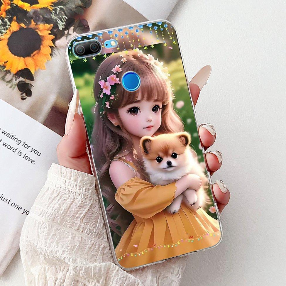 Clear For Honor 9 Lite Case Cute Cat Luxury Fashion Flowers Cool Boys Soft Bumper Cover For Honor 9Lite LLD-L21 Phone Case 5.65"