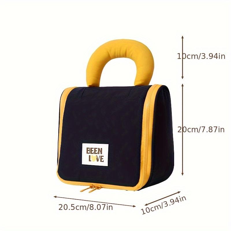 

1pc Cute Cosmetic Bag Travel Portable Cosmetic Storage Bag With Handle Large Capacity Multiple Pockets Makeup Organizer Bags Темно-синій