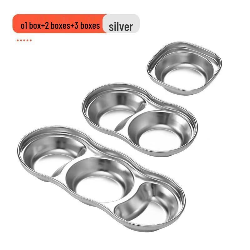 Abay Stainless Steel 3-Compartment Dipping Dishes