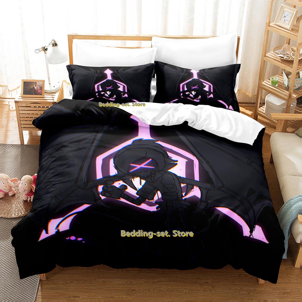 Comforter Murder Drones Bedding Set Cartoon Anime Three-Piece Set Adult Kid Bedroom Three-Piece Suits 3D Kawaii Queen Size Bed Sheets