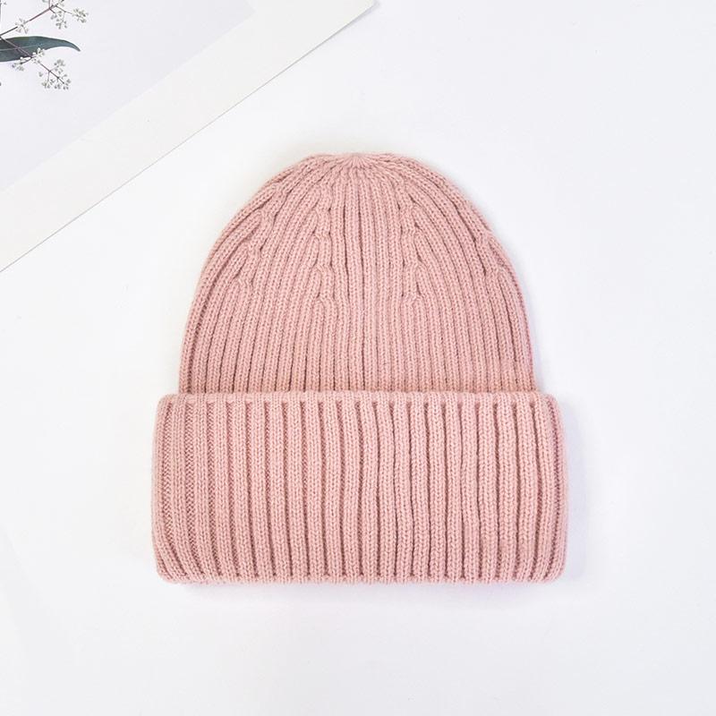 Winter Knit Beanie Hat Unisex  Custom Logo Ribbed Wool Knit Beanies Winter Luxury Warm Cuffed Beanie Hat for Women Men
