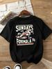 Unisexs Retro F1 Racing T Shirt Sundays Are For Formula One Cute Graphic Tee