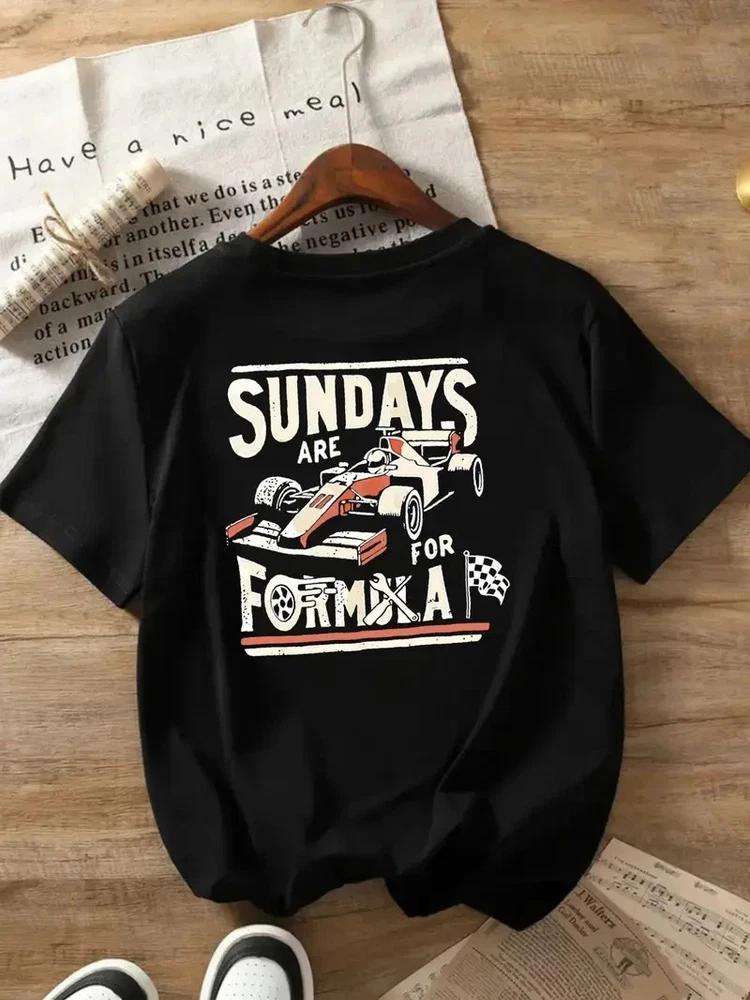 Unisexs Retro F1 Racing T Shirt Sundays Are For Formula One Cute Graphic Tee