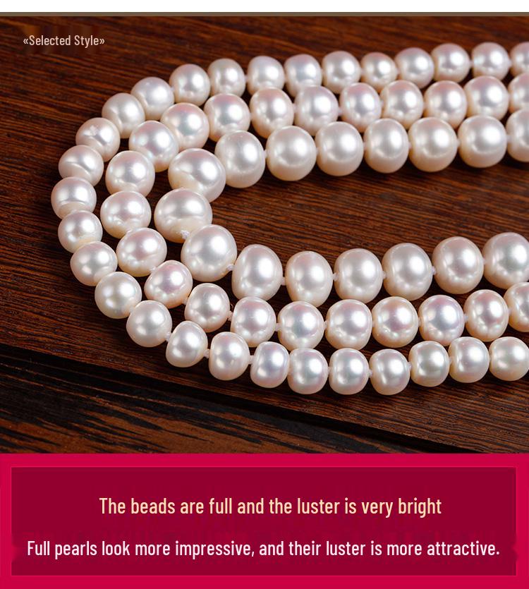 5A Sterlingsilber Verschluss Süßwasserperlenkette: Starker Glanz Geschenk für Mama oder Schwiegermutter