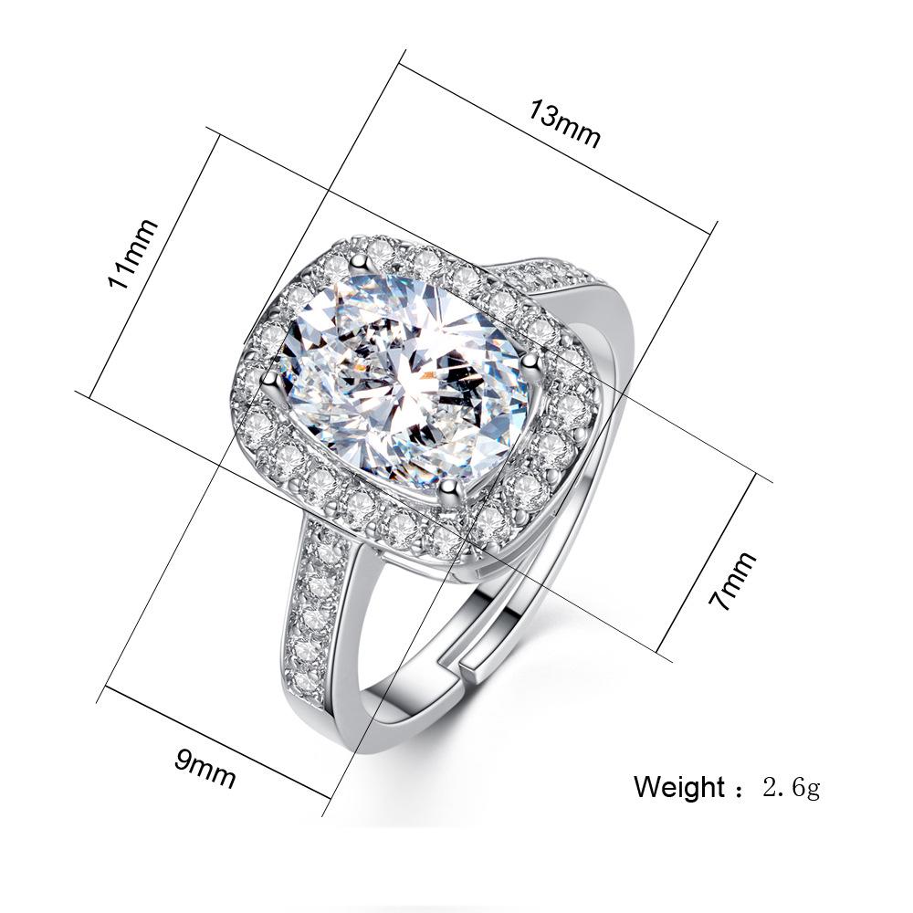 Oval Zircon Ring Living Ring Exaggerated Personality Jewelry Female Open Ring