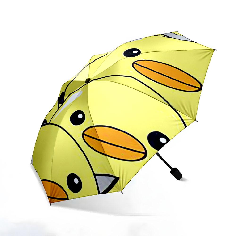Modern Round Yellow Ducks Knives Yellow Elegant Pattern Umbrella