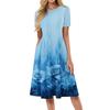 Women's Casual Sundress Summer Boho Beach Dress Floral Blouses For Women O Neck Loose Dresses