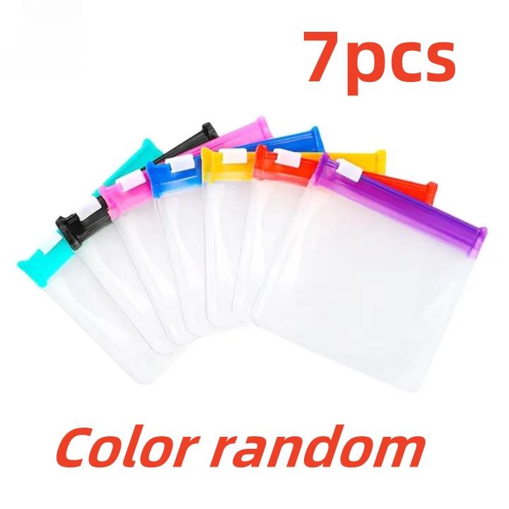 

28/7pcs Zipper Eco Friendly Bag Reusable Colored Plastic Zipper Storage Bag for Storing Medications Accessories Anti Oxidation