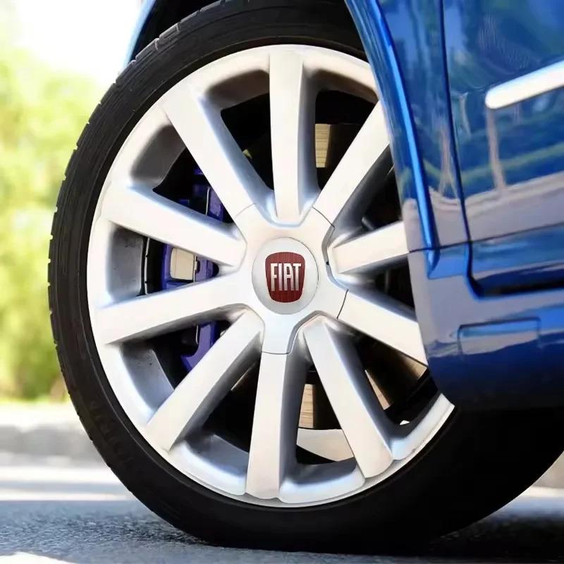4pcs 60mm Fiat Wheel Center Hub Caps badge-Dustproof Covers for Fiat 500 124 125 Punto Bravo Stilo Panda Abarth-Rim Emblems
