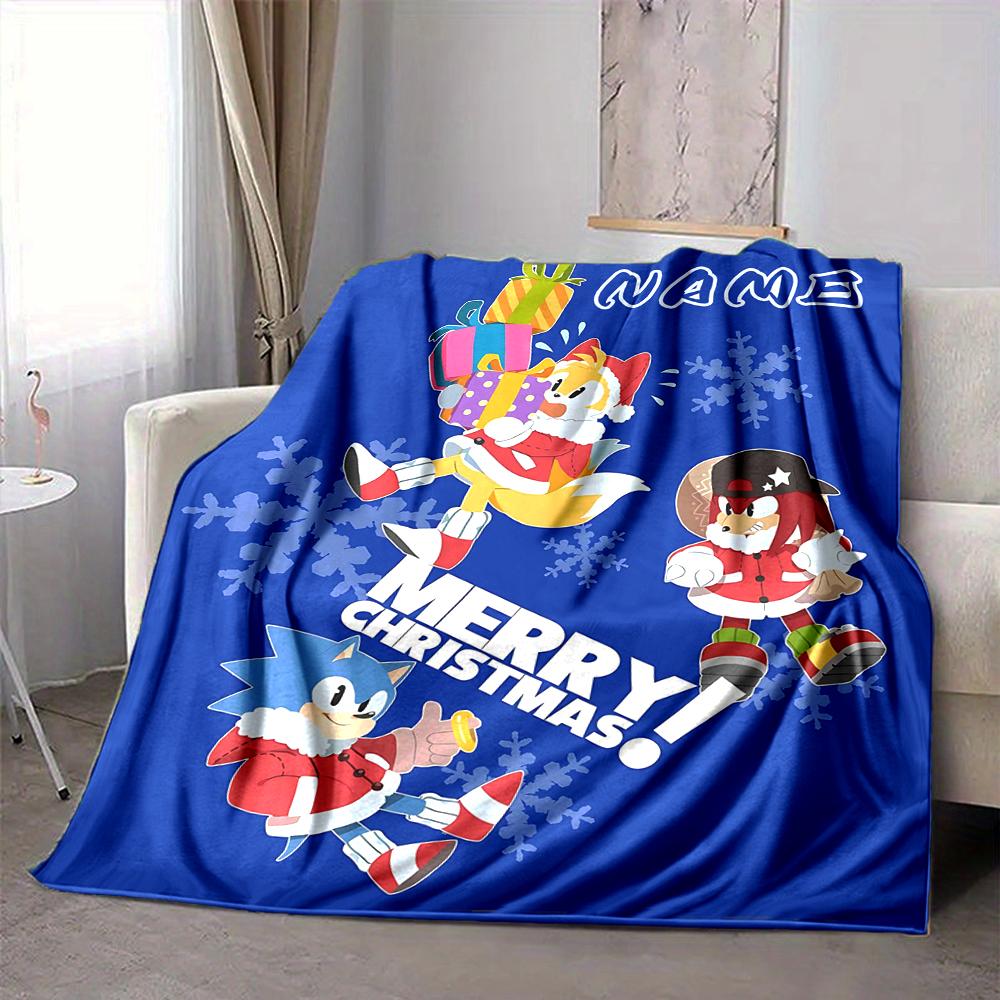 Custom 1pc Christmas Characters Celebration Blanket, Soft And Comfortable Blanket, Casual Warm, Camping Travel Blanket, Birthday Gift Q912174