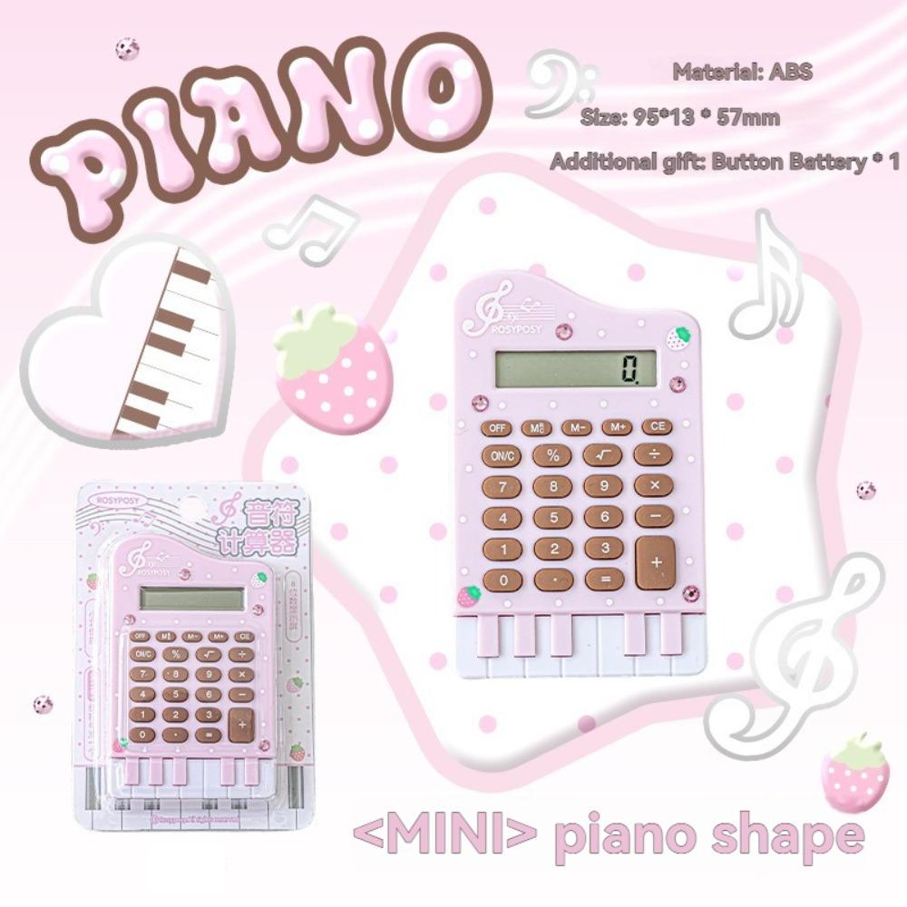 Multifunctional Piano Shape Mini Calculator Portable Pocket Office Calculator 8 Digits Student Calculator Desktop