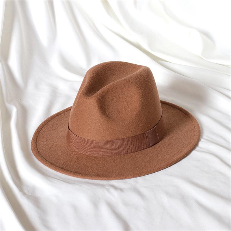 Skórzany Różowy Kapelusz Fedora z Szerokim Rondem Jazzowy Kapelusz Jesień/Zima Klasyczny Elegancki Kapelusz Panama Kapelusz Dżentelmena Sombrero