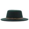 Autumn and winter new British men's top hat, flat-top woolen hat, European and American jazz hat, big-brimmed women's hat