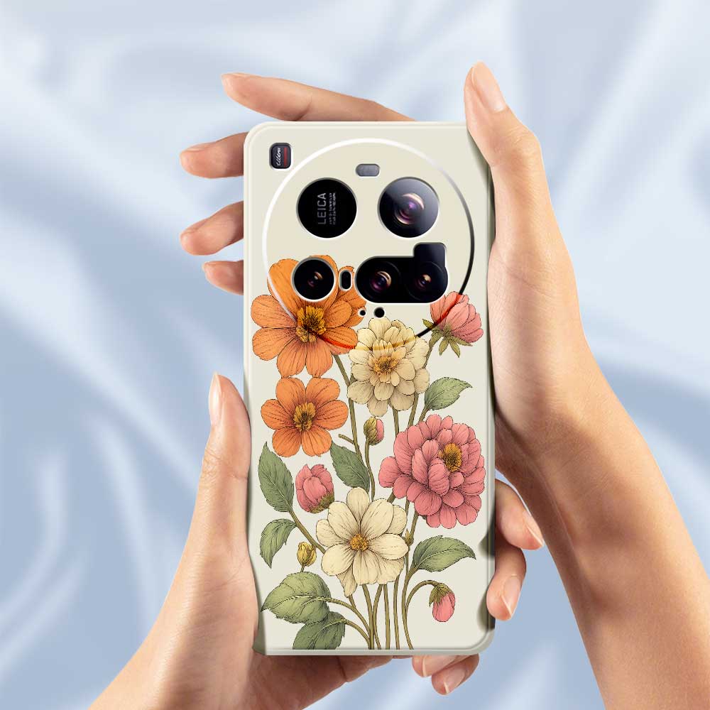 For Xiaomi 15 Ultra Case Beautiful Flowers Pattern Printing Straight Edge TPU Phone Back Cover
