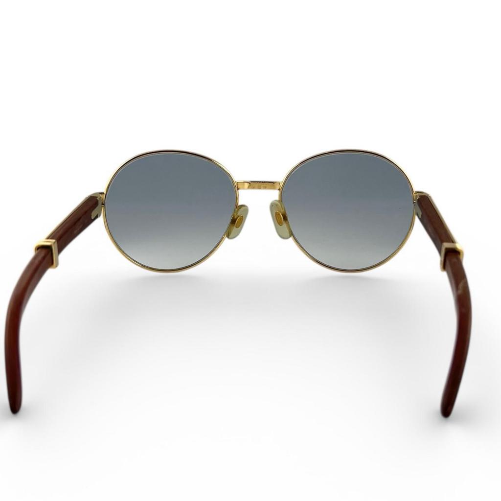 Good Cartier sunglasses Trinity Wooden Temple gold Women Used