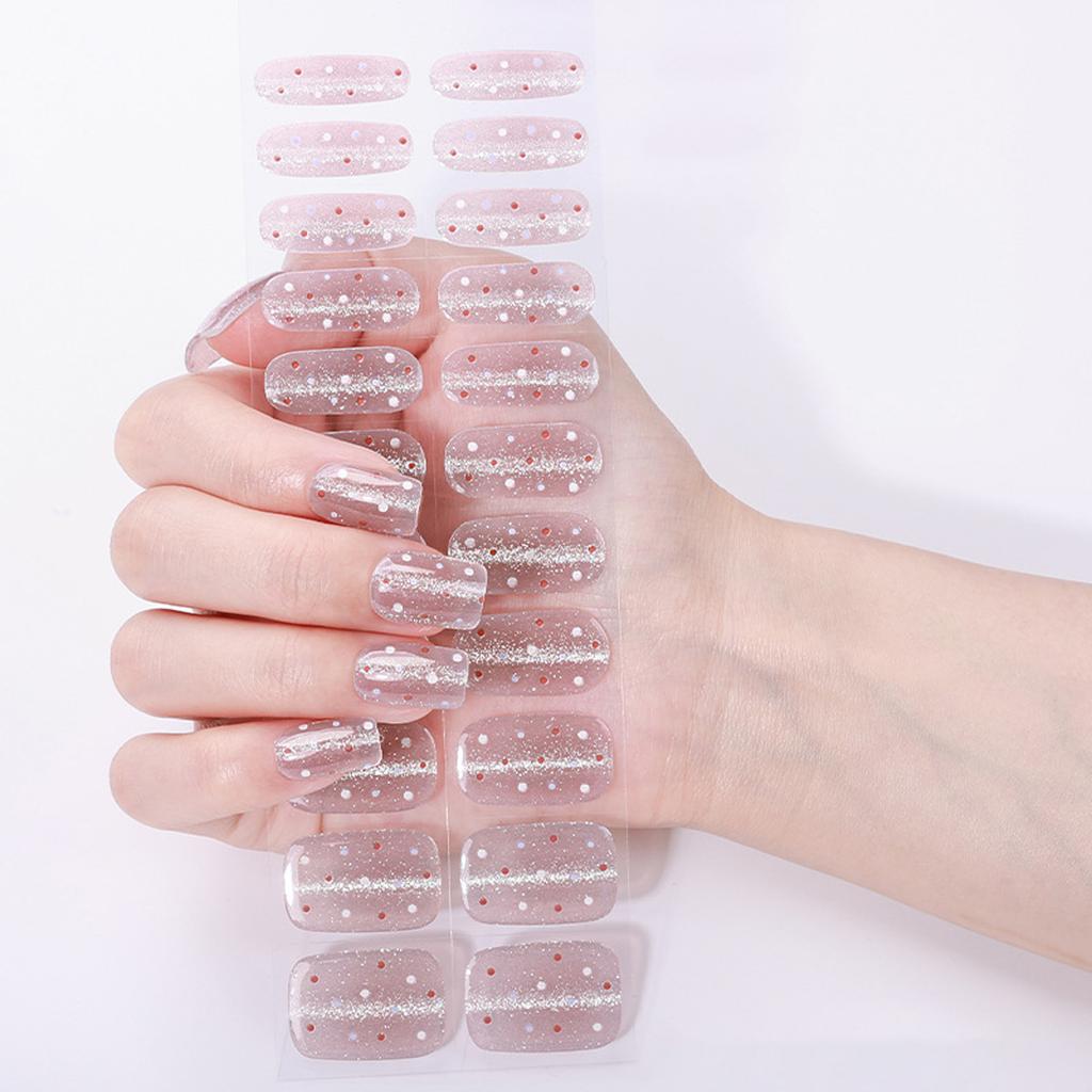 Gel Nail Stickers Full Cover Self Adhesive French Manicure Strips Quick Apply No UV Light Required Salon Quality