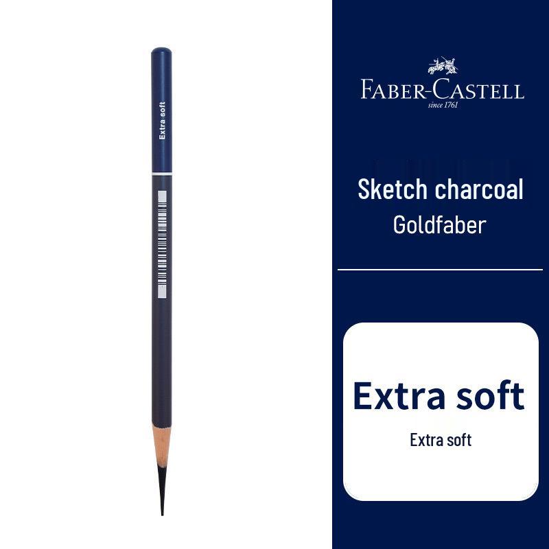 Faber-Castell Extra Soft, Medium, and Hard Charcoal Sketching Pencils for Art Students B