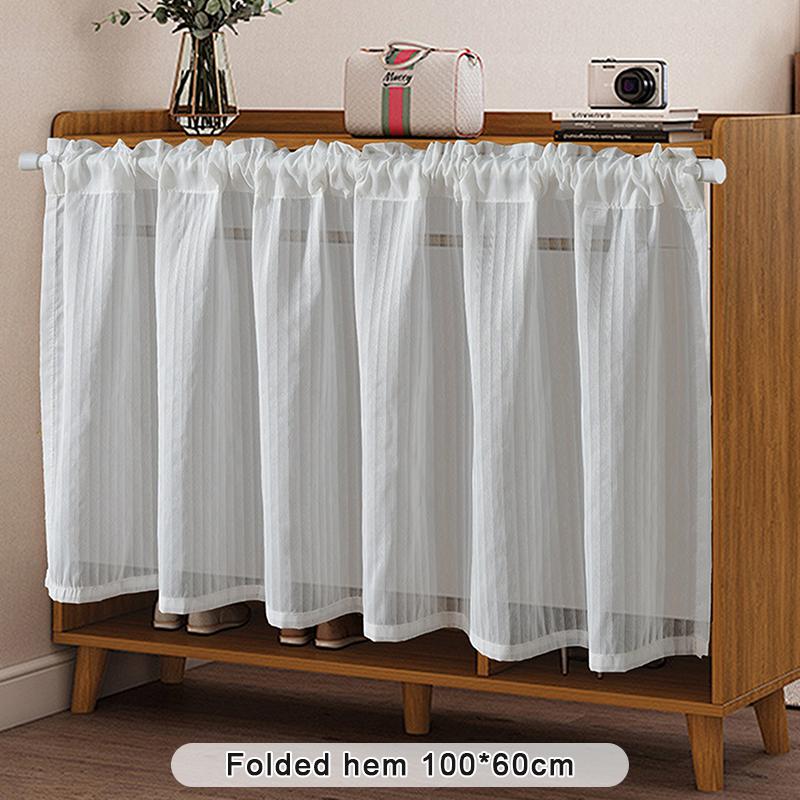 Modern Simple Solid Color Venetian Blinds Curtains Punch-Free Coffee Curtains Cabinet Blocking Curtains Short Curtains