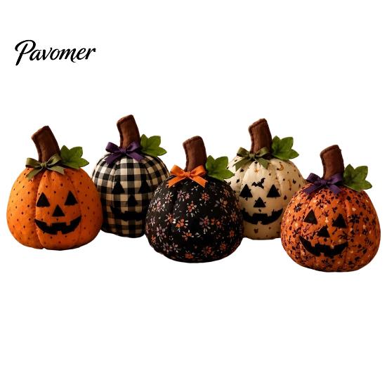 Window Sill Thanksgiving Decorations Fall Quilting Fabric for Patchwork Pumpkins, Square Autumn Precut Quilted Fabric, Vintage Polka Farmhouse