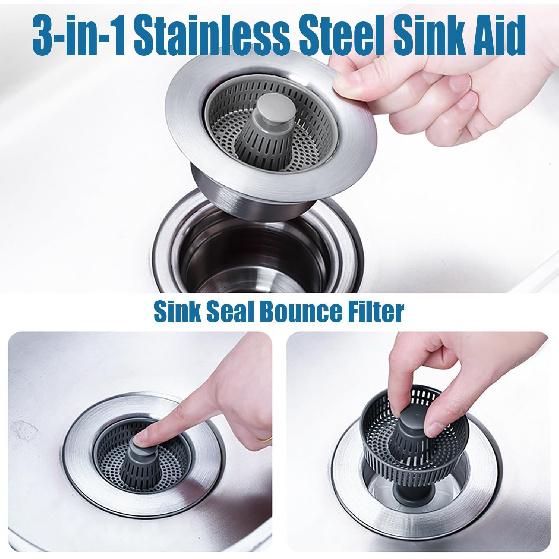 Peshoriadm Sink Strainer, Peshoriadm Sink Drain, Indicativet Sink Strainer, 2024 New Upgraded Sink Bounce Core Drain Strainer, Kitchen Sink Drain