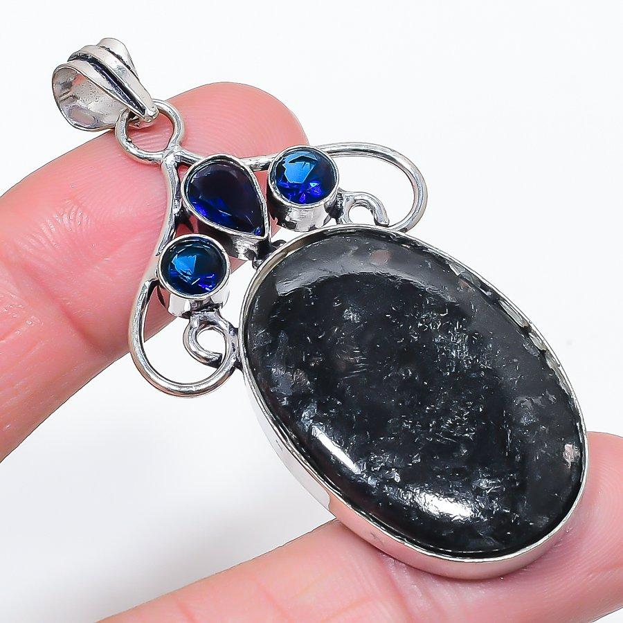 

Натуральный нууммит, драгоценный камень топаз, ювелирная подвеска из стерлингового серебра 925 пробы, 2,56 дюйма f1m39