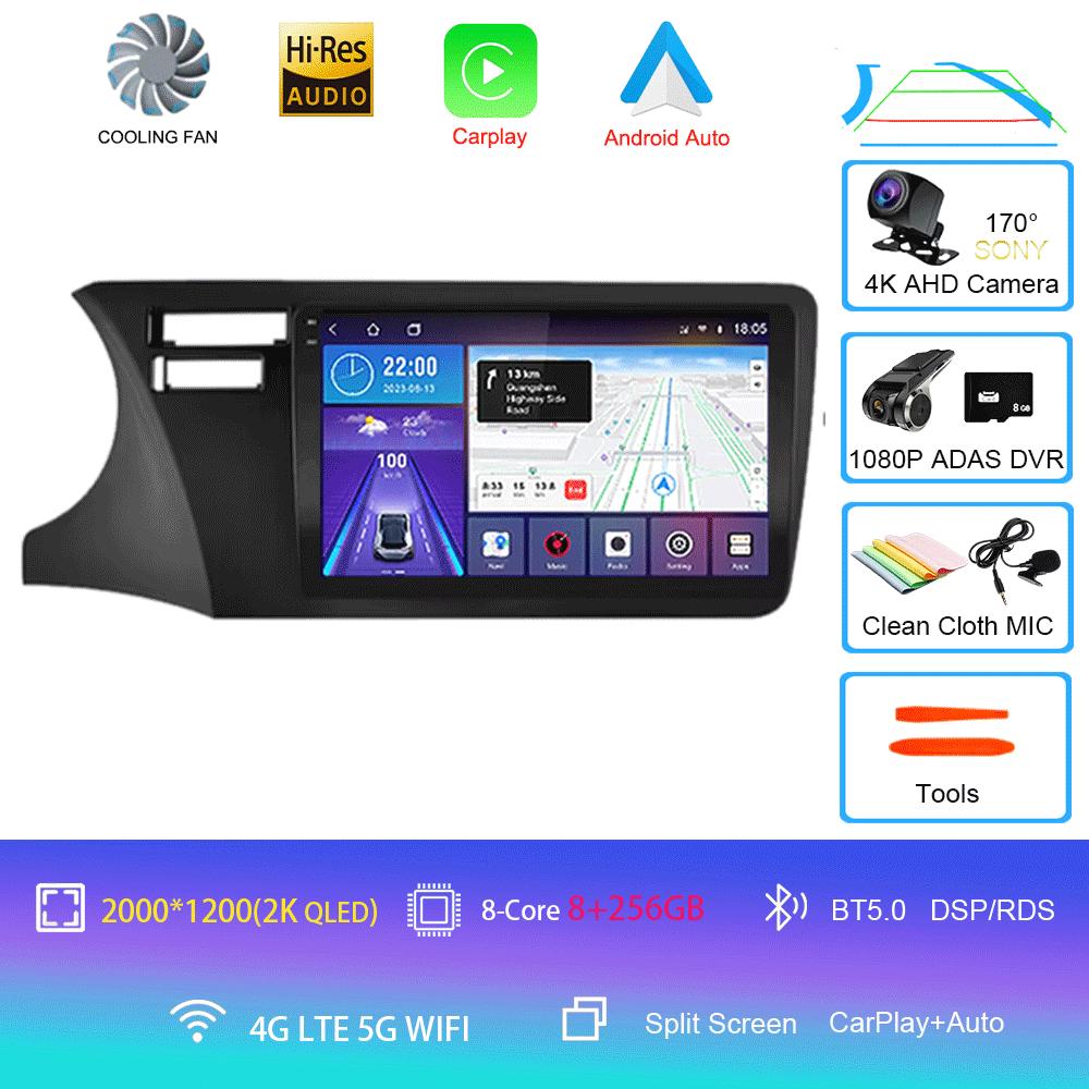 For Fit Honda City 2014 2015 2016 2017 Multimedia Stereo Android 14 Car Radio DVD Video Player Navigation GPS Left Hand Driving