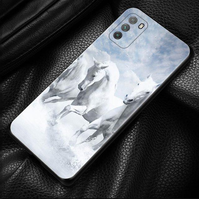 Case For Xiaomi Poco X3 F3 Gt M3 Nfc F1 M3 M4 Pro 5g F3 Gt Cover For Mi 11t 10t Pro 9t 11 Note 10 Lite Civi Shell Running Horses