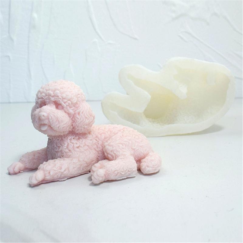 Silikon Kerzenform Tier Hund Seife Gipsform Harz Handwerk Schokolade Kuchen Backwerkzeug Heimdekorationen 3D Gipsform