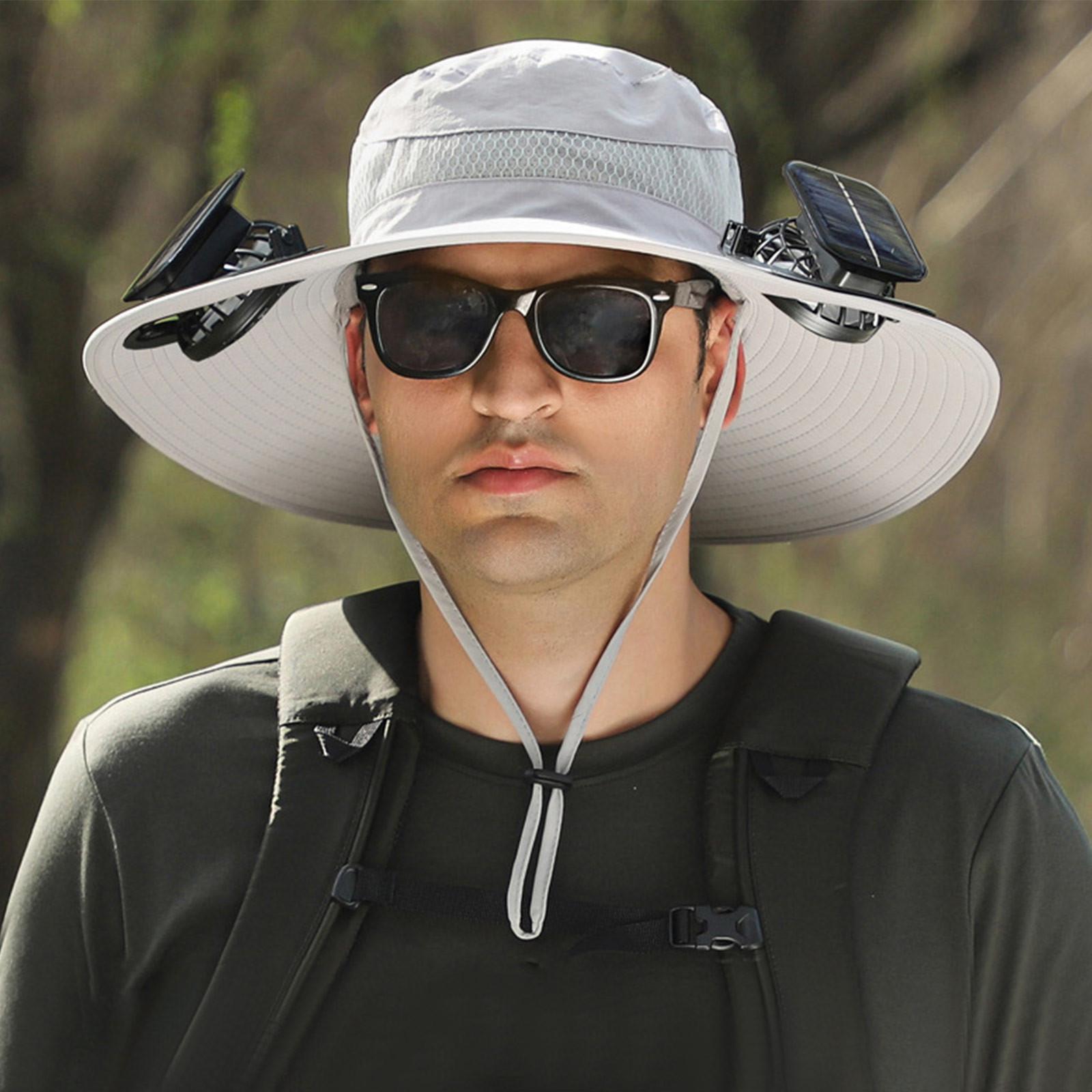 

Wide Edge Solar Fan Outdoor Fishing Hat-Solar & USB Charging, Sunscreen Sun Hat With Fan, Solar Fan Hat For Outdoor Summer Camping Beach One Size