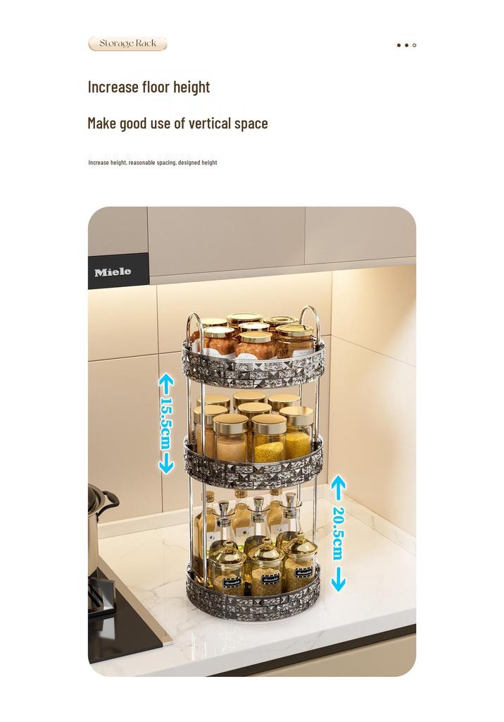 Étagère de Rangement Rotative Multi-couches pour la Cuisine et les Cosmétiques