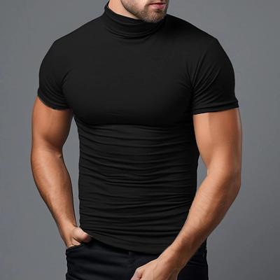 Herren T-Shirt mit Stehkragen und kurzen Ärmeln