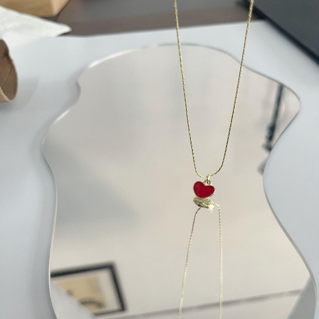 Mini Heart Necklace Warmth Red Heart Chokers Jewelry Gift For Girlfriend