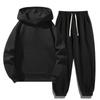 Men's and Women's Thick Plus Velvet Hoodie and Sweatpants Set - European Size, Loose Fit for Spring, Autumn, and Winter.