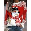 Christmas Season Women's 3D Sweatshirt with Snowflake and Snowman Pattern Round Neck Pullover Casual Polyester Daily Wear