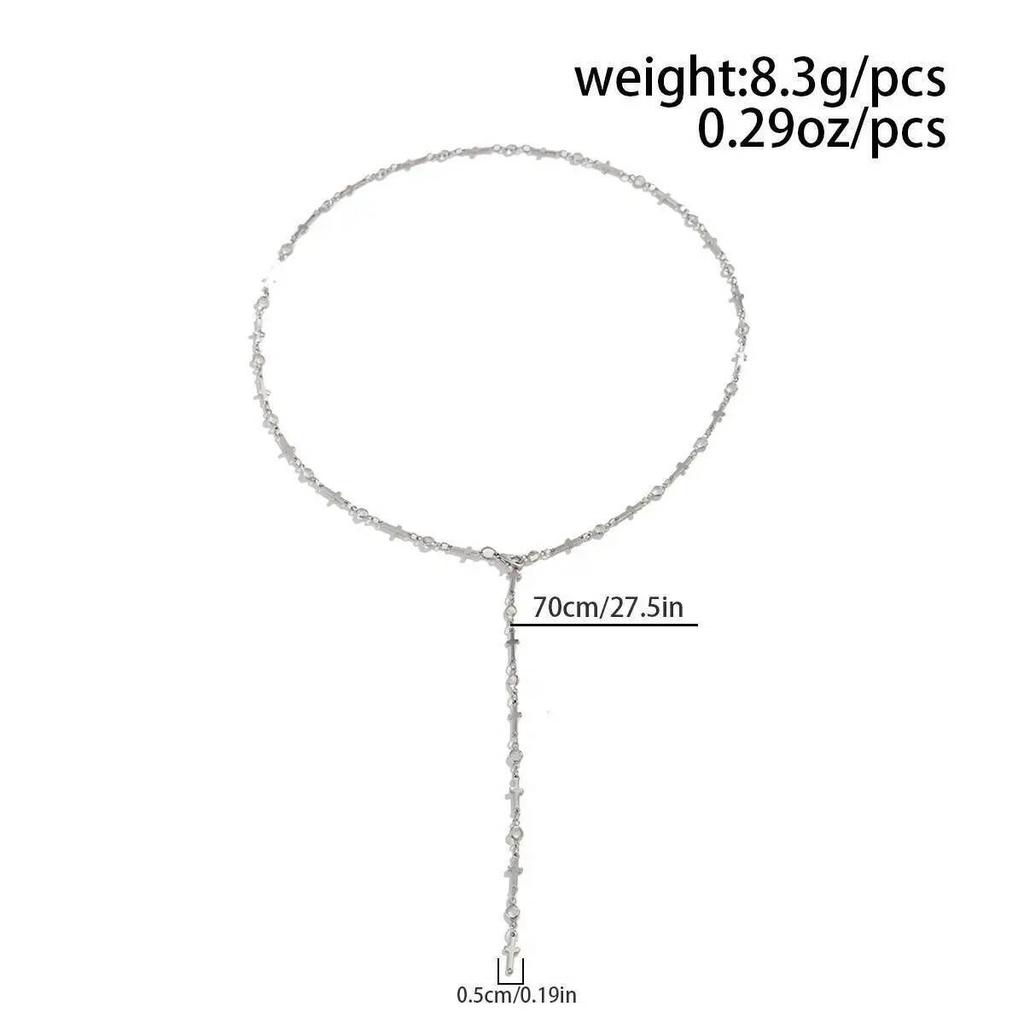 IngeSight.Z Einfacher Y-förmiger Anhänger Lange Halskette Herren Hip Hop Silberfarbener Choker Pulloverkette 2026 Trendiger Halsschmuck Geschenke