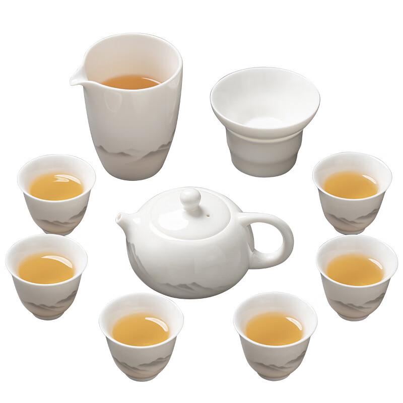Jialang Mutton Fat Jade Porcelain Gongfu Tea Set