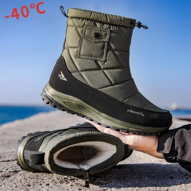 Men's and women's winter fur one thickened plus wool fleece waterproof cozy warm warm cold lightweight hiking waterproof non-slip snow boots