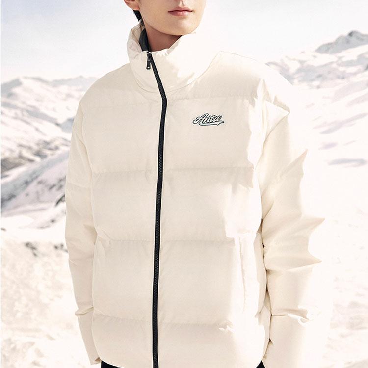 Anta Men's Stand Collar Short Down Jacket White 952348906-1