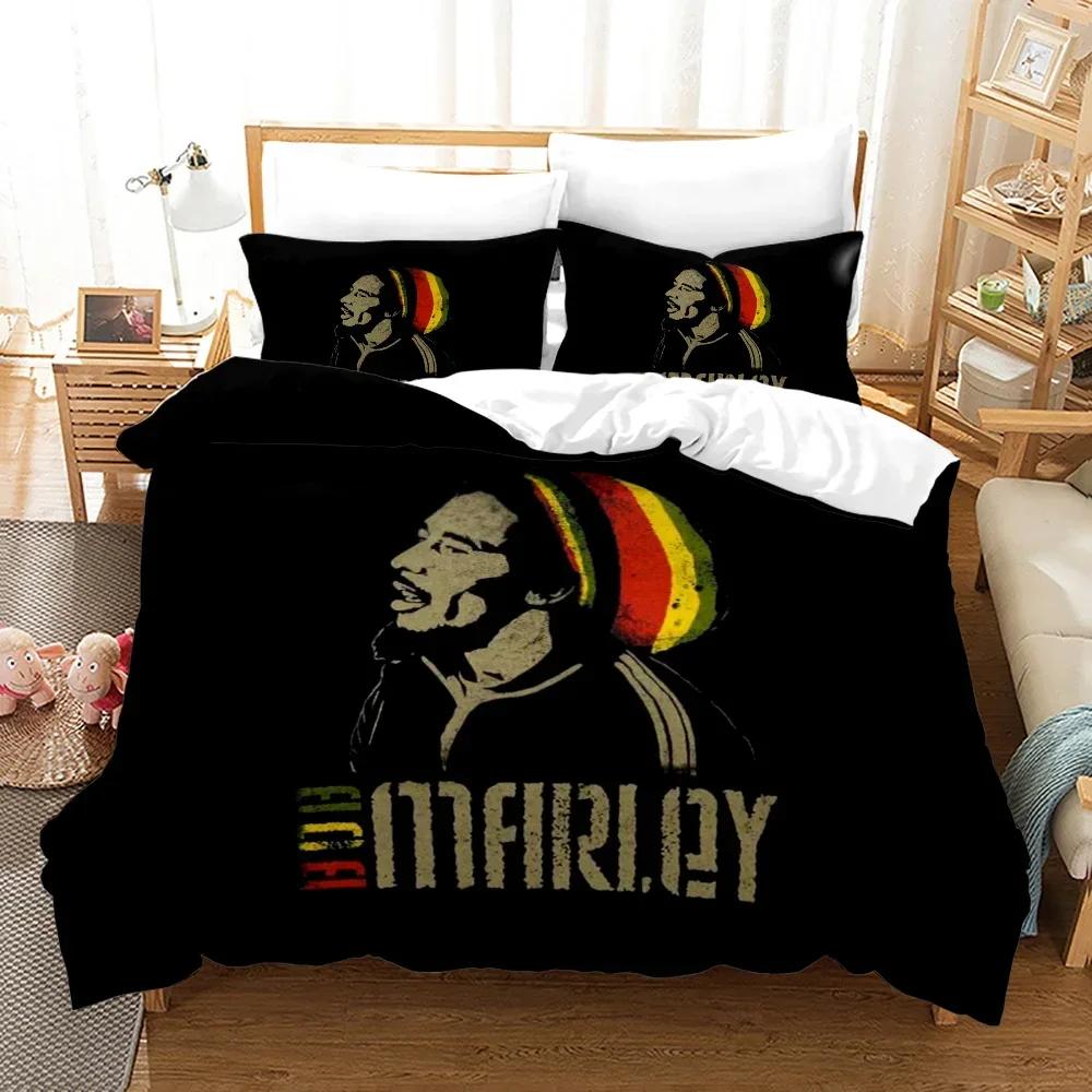Luxury New 3D Print Bob Marley Singerbedding Set Duvet Cover Custom Bed Quilt Cover For Kids Boy Adults Bedclothes