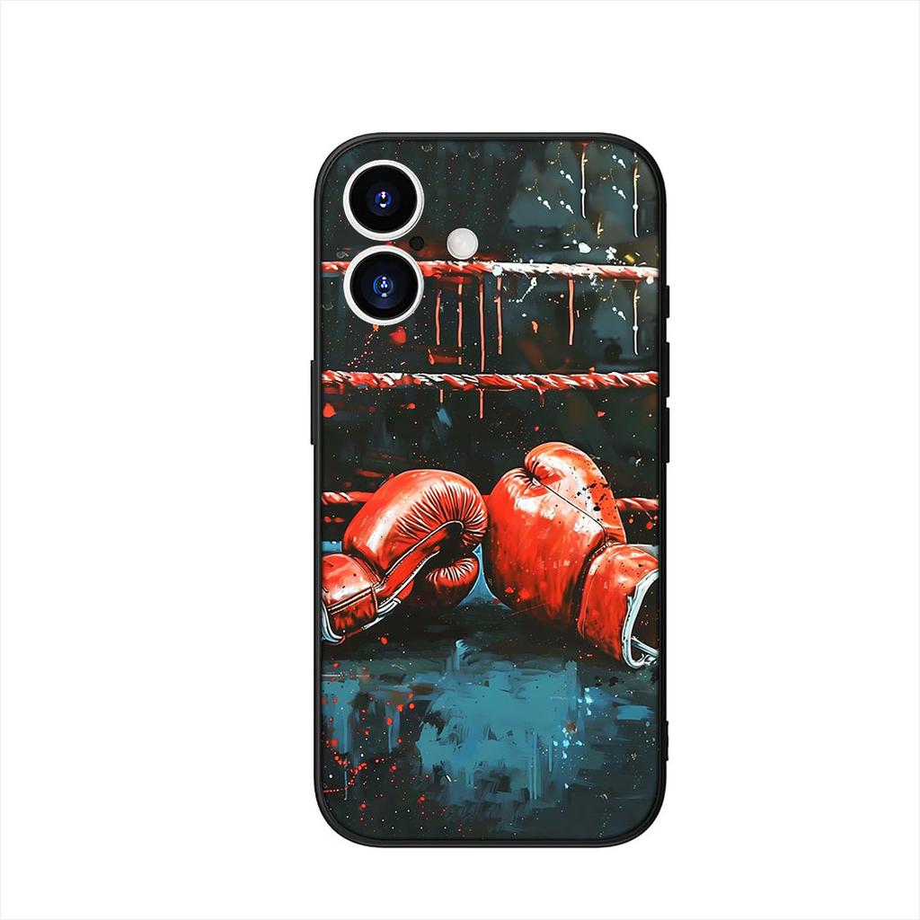Strong Boxing Gloves Kickboxing Phone Cover Case for Apple iPhone 16 15 14 Plus 13 12 Mini 17 Pro Max + 16E Air 16+ ProMax