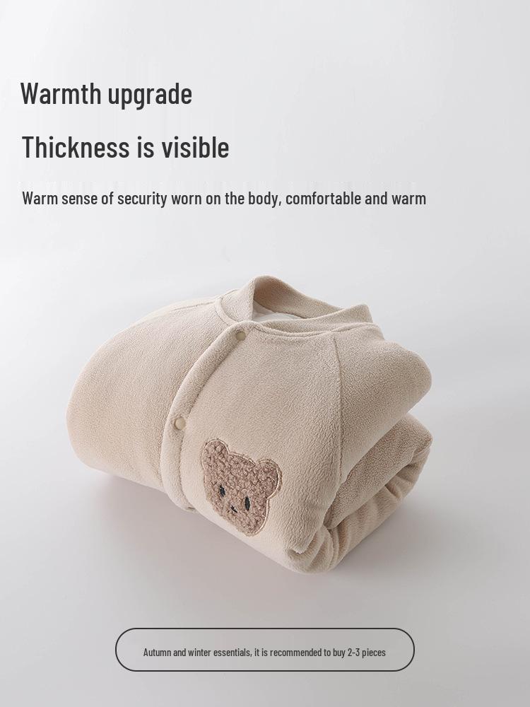 Jingqi Fleece-Lined Cotton Baby Jumpsuit for Autumn/Winter