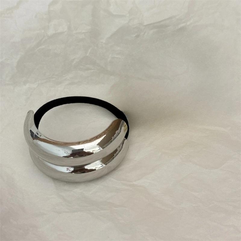 

Новая Металлическая Гладкая Эластичная Резинка для Волос Повязка на Голову Хвост Заколка для Волос Головной Убор Винтажная Мода Аксессуары для Волос