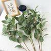 10pcs Direct Sales Simulation Single Branch Silk Screen Printing Three-Pronged 42 Mesh Eucalyptus Green Plant Eucalyptus Leaf Money Leaf Home